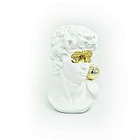 Decor white face with gold mask image