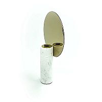 Decor marble candle base with gold circle reflector image