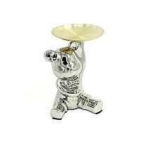 Decor chrome teddy bear with gold plate image